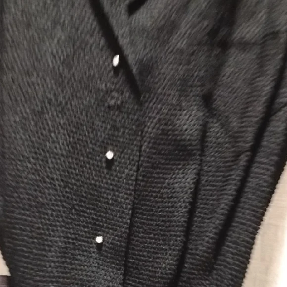 1940s Beautiful Linen Thick Material With Diamond 3 Buttons Top! Dress Sz 4 - Picture 5 of 9